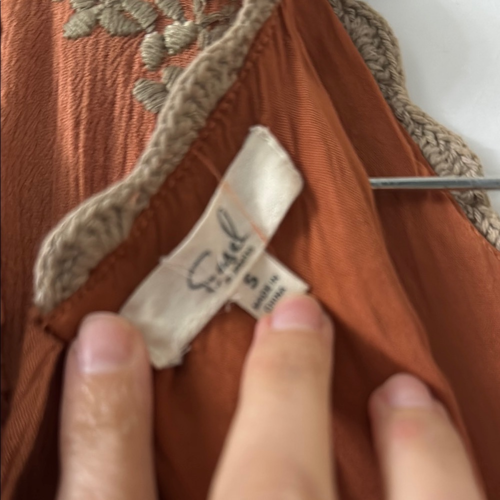 Embroidered Rust Dress - Picture 3 of 4